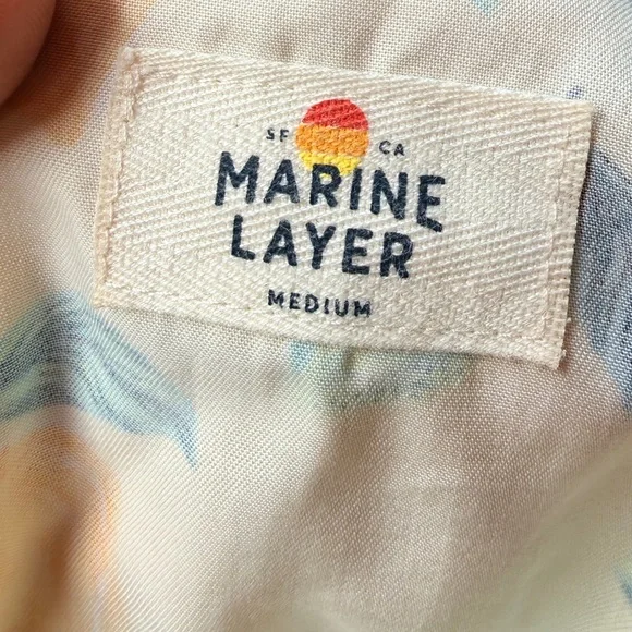 Marine Layre Belted Short Sleeve Mini Dress Lemons - Medium - Picture 3 of 10